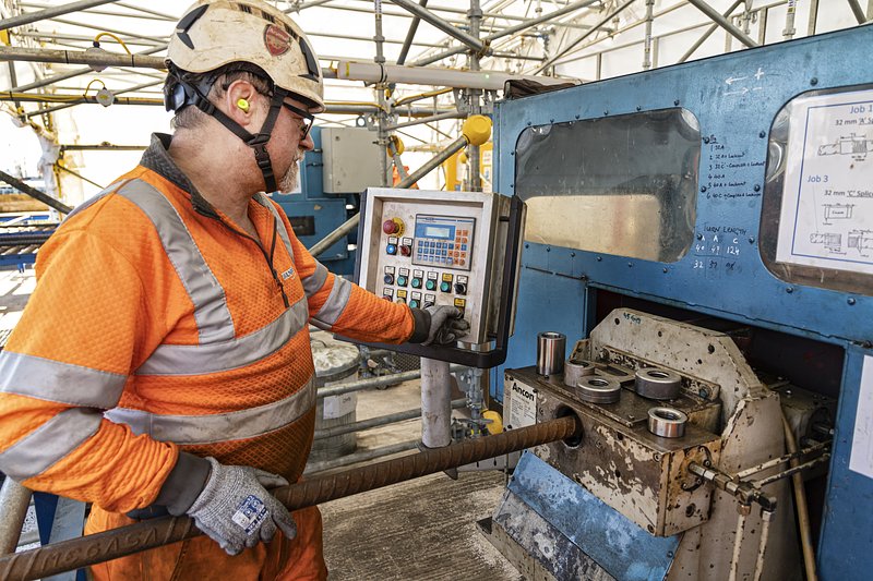 Rebar threading facility at Copthall Tunnel site